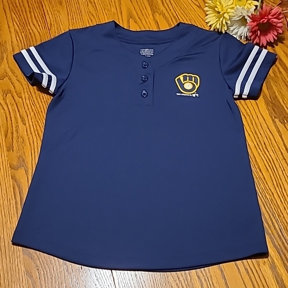 Milwaukee Brewers Baseball Top - Girl's Large - Picture 2 of 6